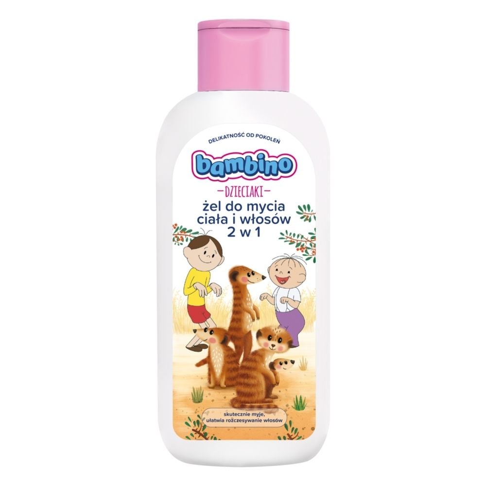 Zdjęcia - Środki higieniczne Bambino Dzieciaki Żel do mycia ciała i włosów 2w1 Surykatki 