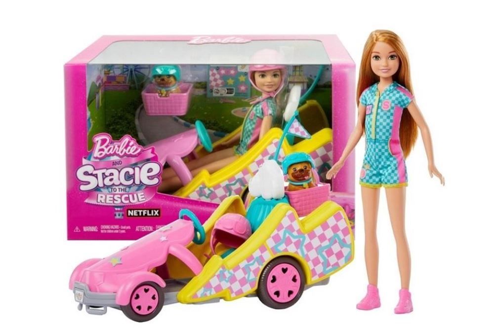 Barbie Gokart Stacie pojazd filmowy i lalka HRM08