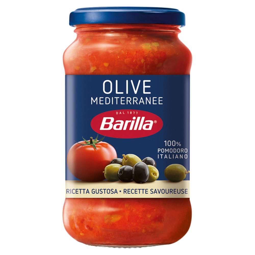 Barilla Olive Sos do makaronu pomidorowy z zielonymi i czarnymi oliwkami 400 g