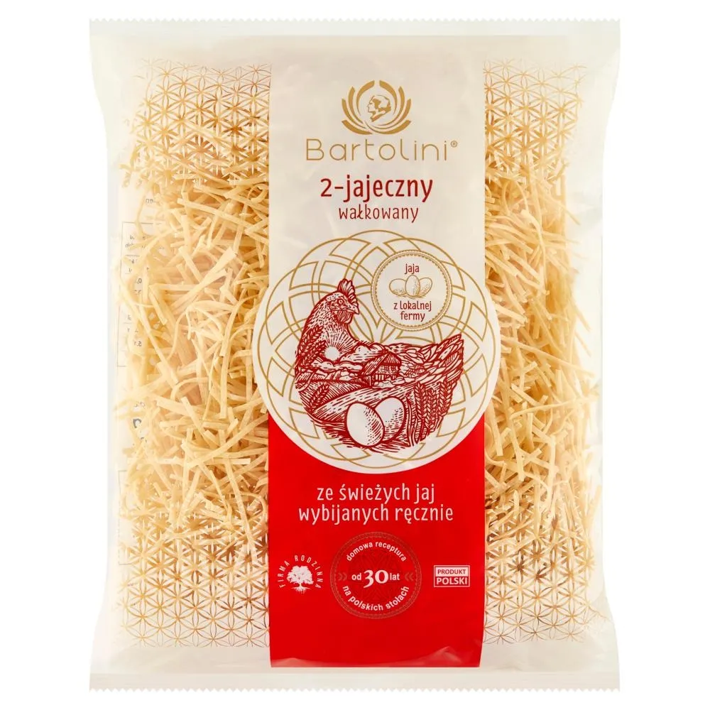 Bartolini Makaron wałkowany 2-jajeczny krajanka średnia 400 g