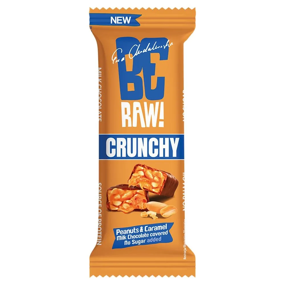 Be Raw! Crunchy Baton z orzeszkami arachidowymi oraz nadzieniem o smaku karmelowym 40 g