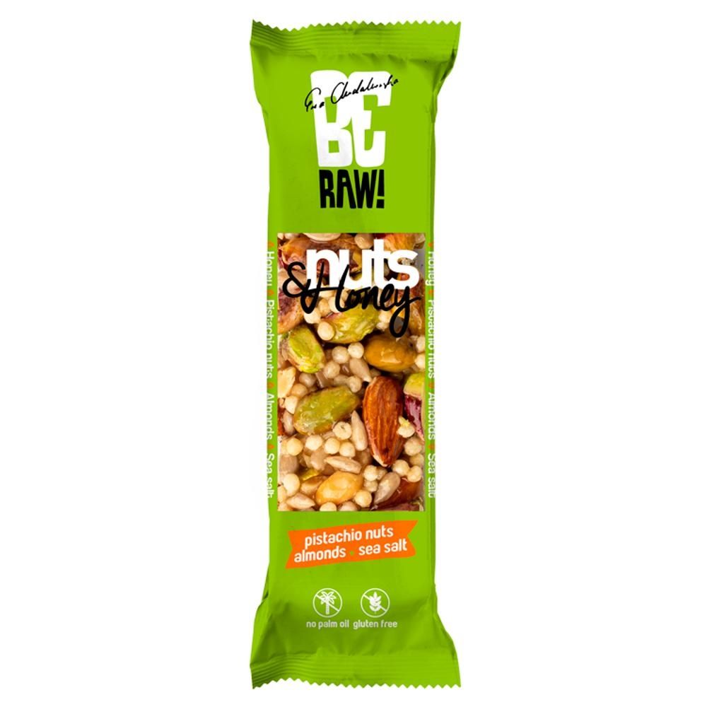 Be Raw! Nuts & Honey Pistachio Nuts Almonds Sea Salt Baton 30 g