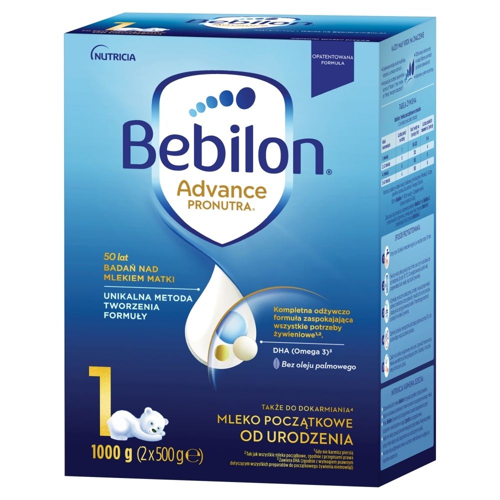 Фото - Дитяче харчування Nutricia Bebilon 1 Advance Pronutra Mleko początkowe od urodzenia 1000 g (2 x 500 g 