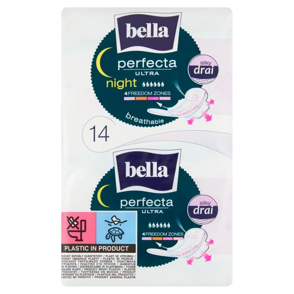 Bella Perfecta Ultra Night Silky Drai Podpaski higieniczne 14 sztuk