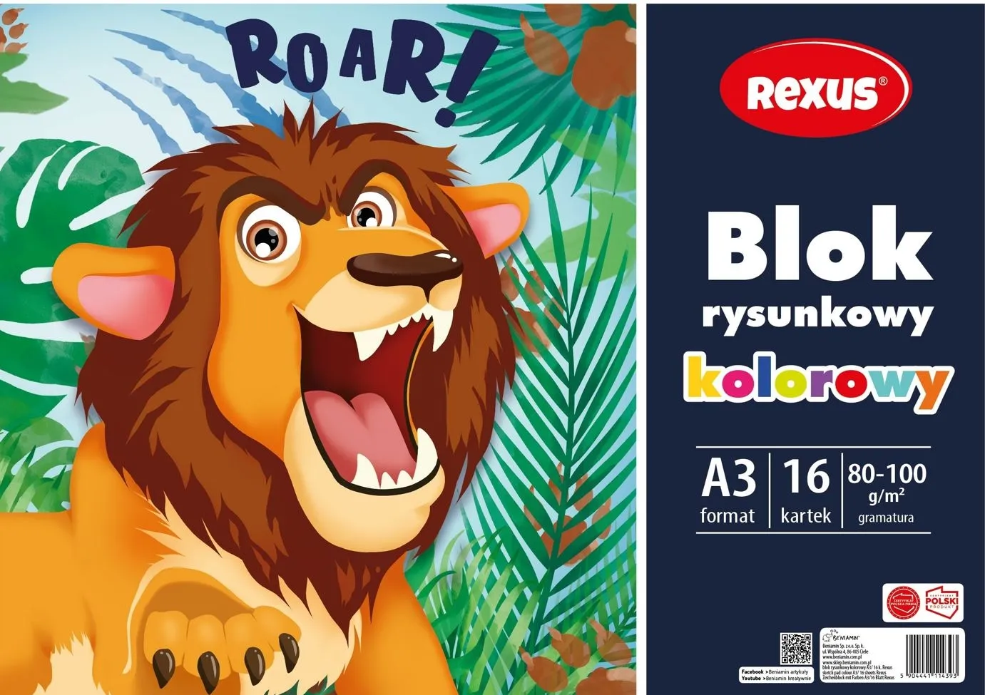 Beniamin Blok rysunkowy kolorowy A3/16k