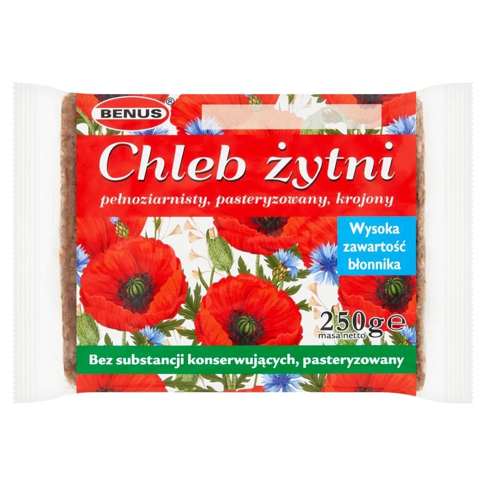 Benus Chleb żytni pełnoziarnisty 250 g