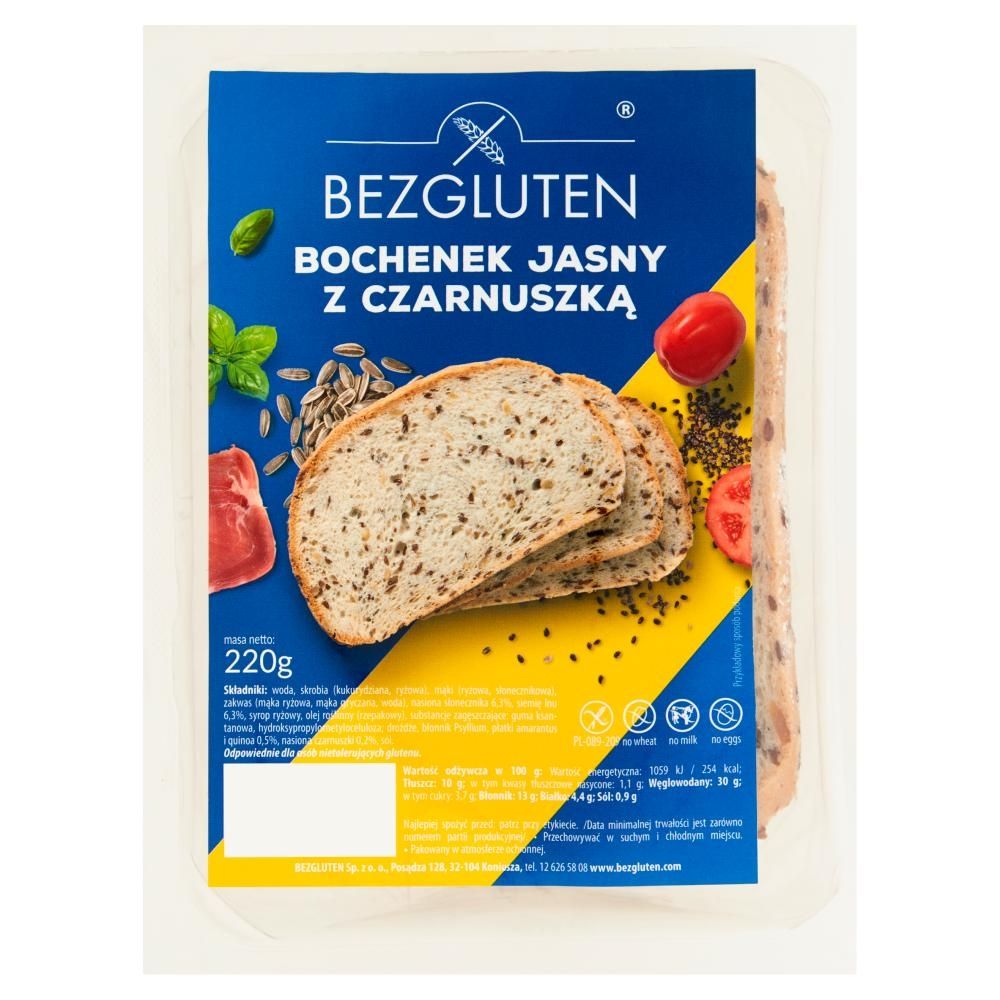 Bezgluten Bochenek jasny z czarnuszką 220 g