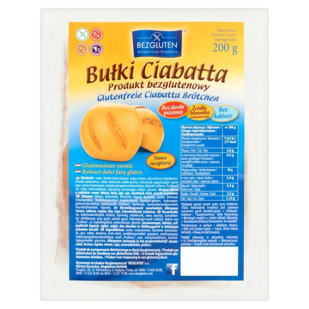 Bezgluten Bułki Ciabatta 200 g