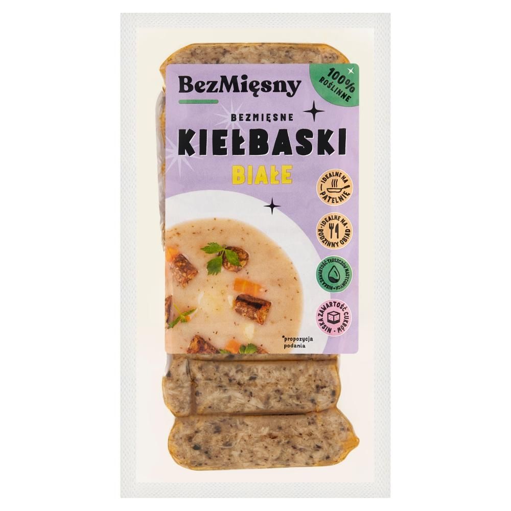 BezMięsny Bezmięsne kiełbaski białe 180 g