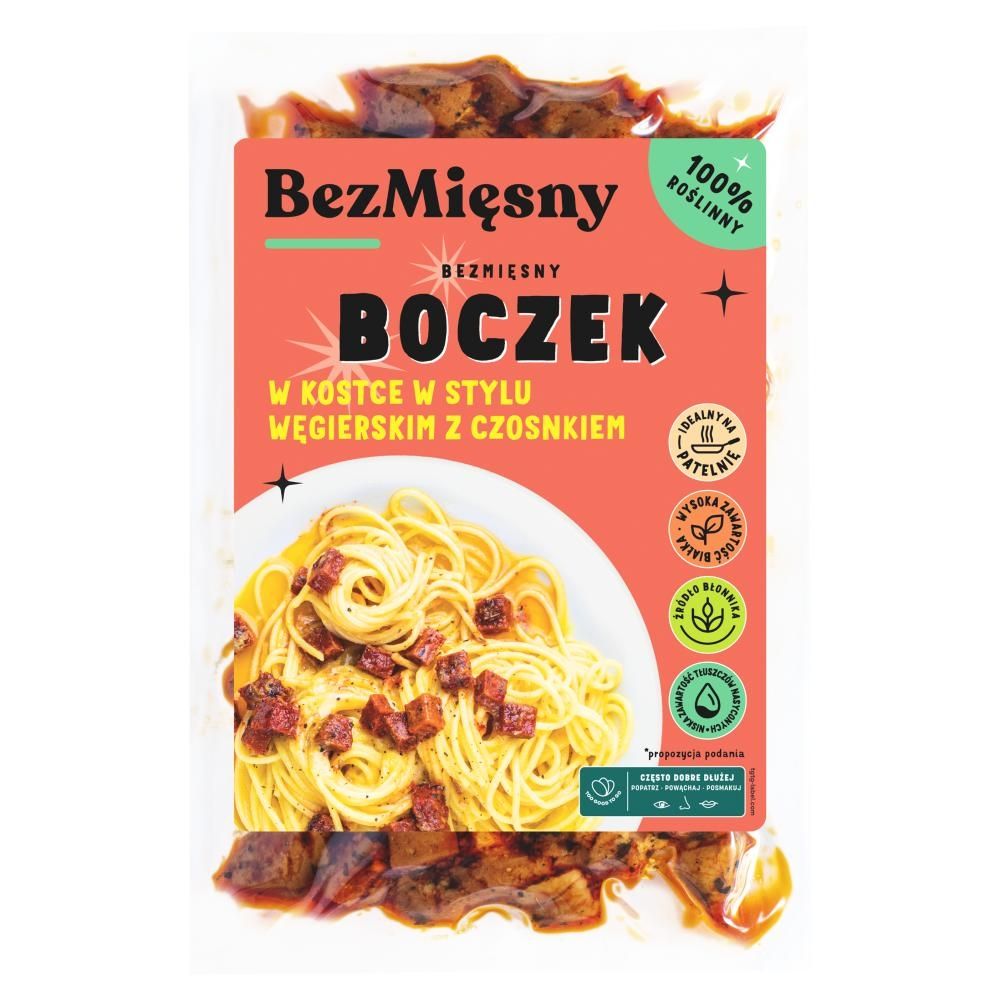 BezMięsny Bezmięsny boczek w kostce w stylu węgierskim z czosnkiem 100 g