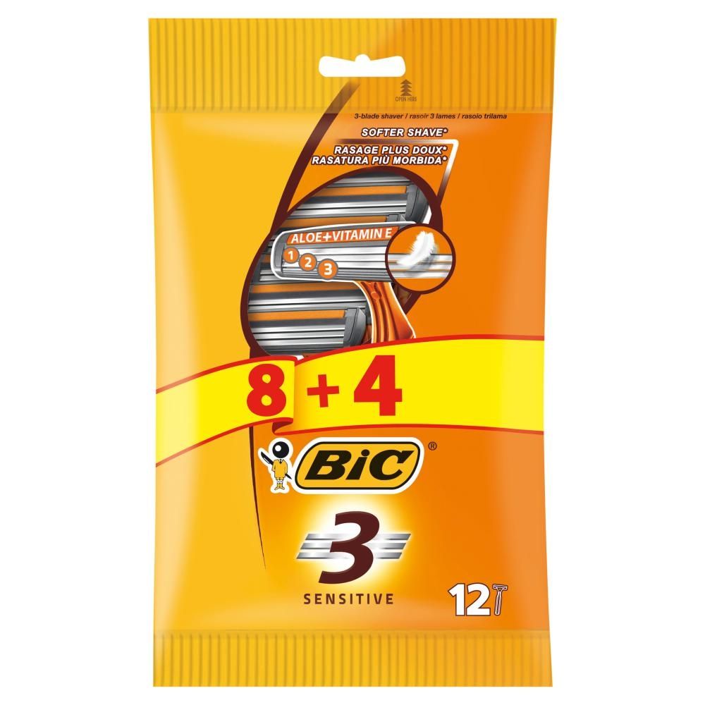 BiC 3 Sensitive Golarki 12 sztuk