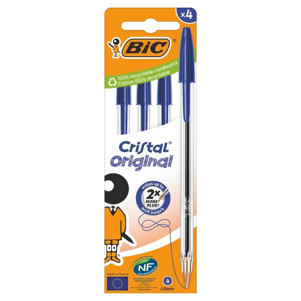 BIC Cristal Original Długopis niebieski Opakowanie 4szt