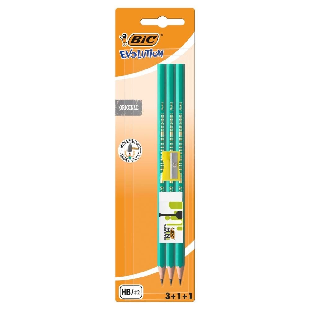 BiC Evolution Original Zestaw 3 ołówki 1 gumka i 1 temperówka