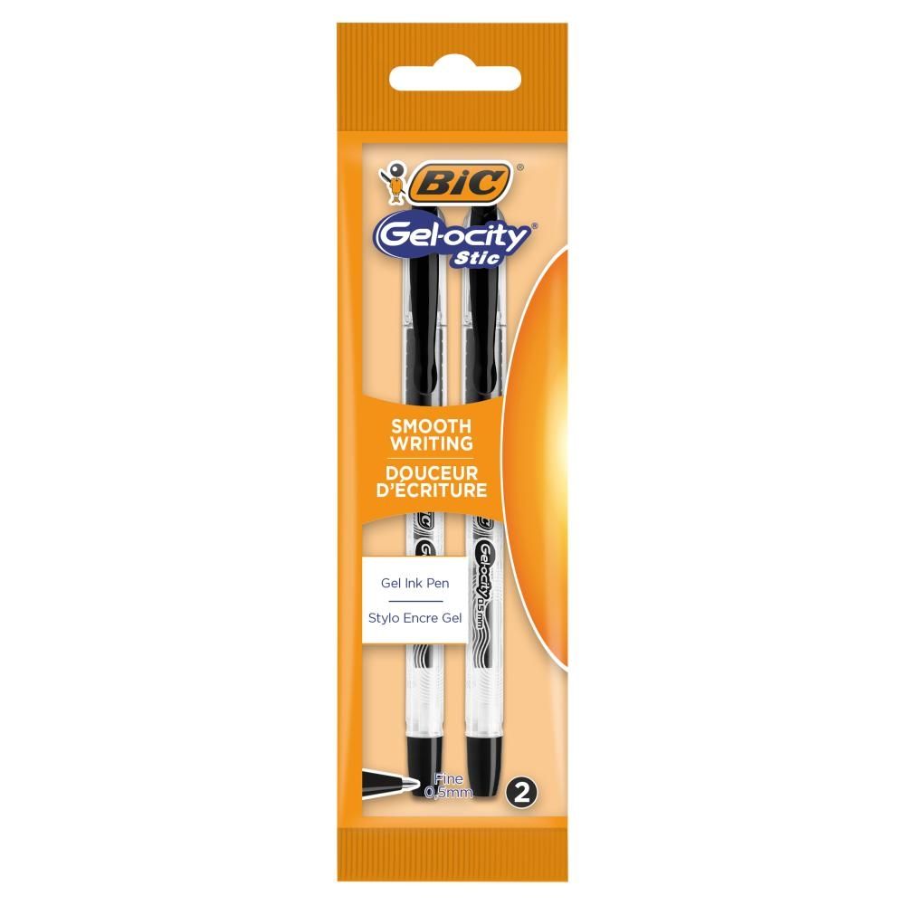 BIC Gel-ocity Stic Długopis żelowy czarny Pouch 2szt