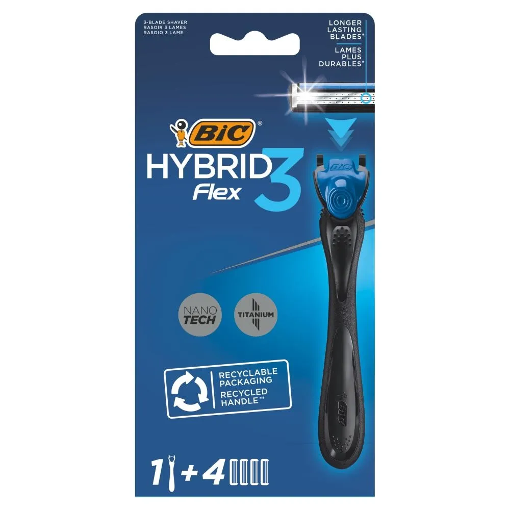 BIC Hybrid Flex 3 3-ostrzowa maszynka do golenia z wymiennymi wkładami 4 sztuki