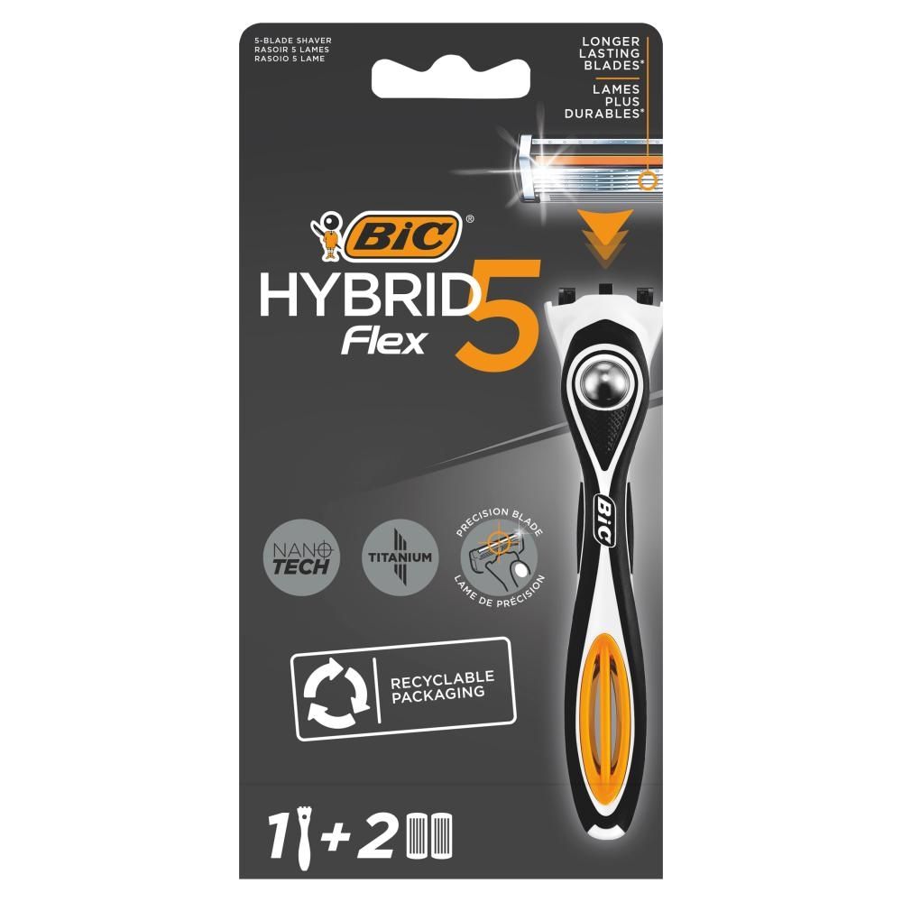 BiC Hybrid Flex 5 5-ostrzowa maszynka do golenia z wymiennymi wkładami 2 sztuki