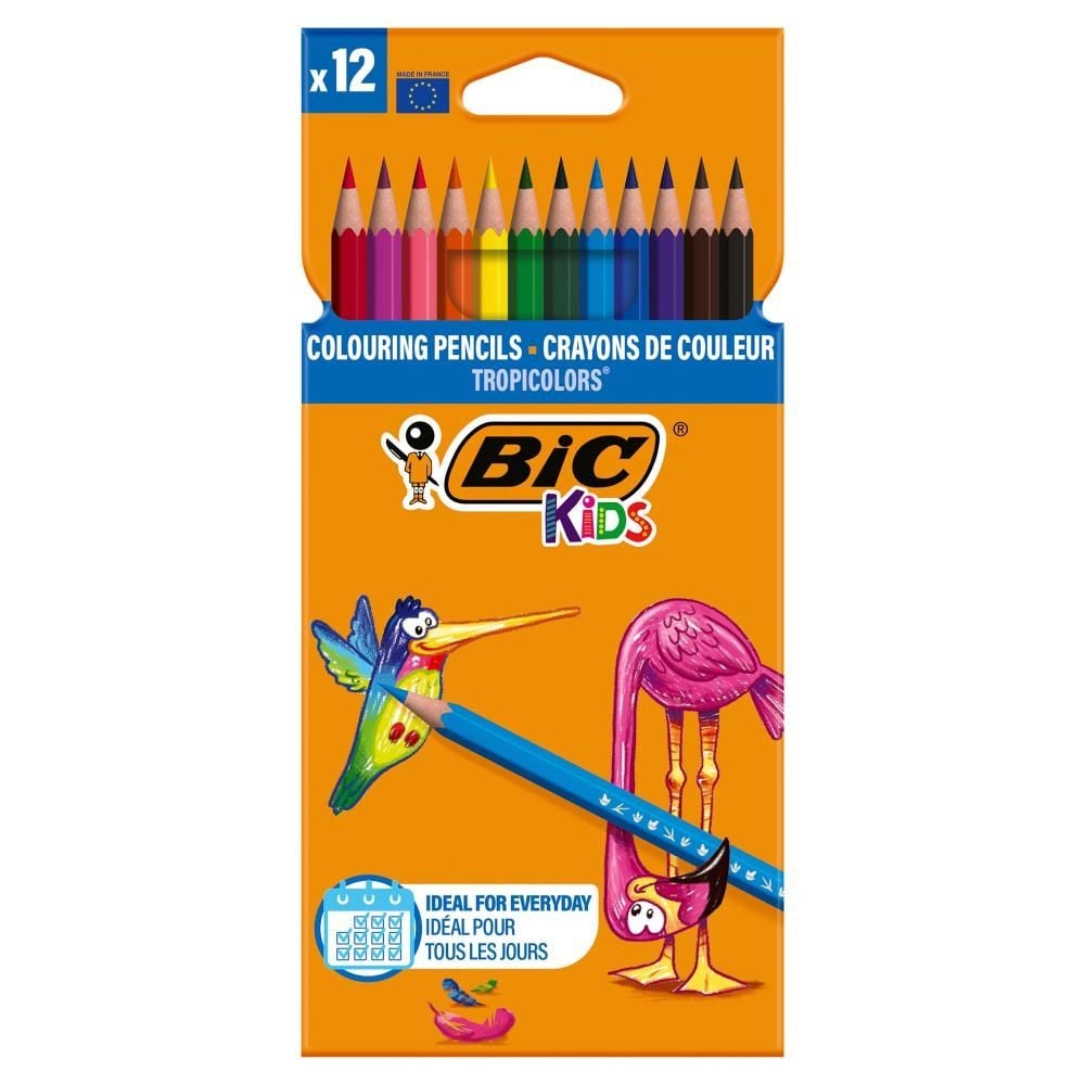 BIC Kids Tropicolors Kredki Ołówkowe Pudełko 12szt