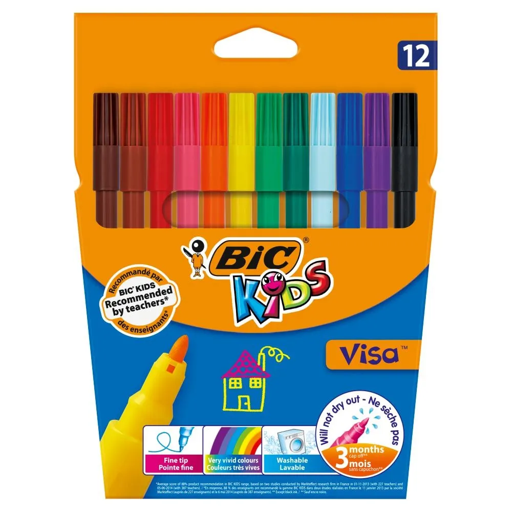 BIC Kids Visa Flamastry Pudełko 12szt