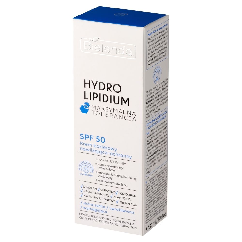 Bielenda Hydro Lipidium Krem barierowy nawilżająco-ochronny SPF 50 30 ml