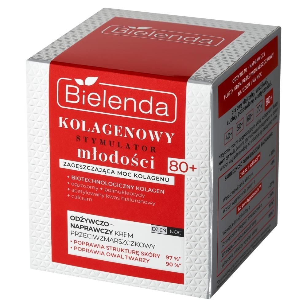 Bielenda Kolagenowy stymulator młodości 80+ Odżywczo-naprawczy krem dzień noc 50 ml