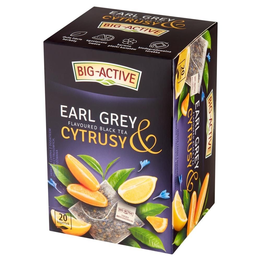 Big-Active Herbata czarna Earl Grey & cytrusy 40 g (20 x 2 g)