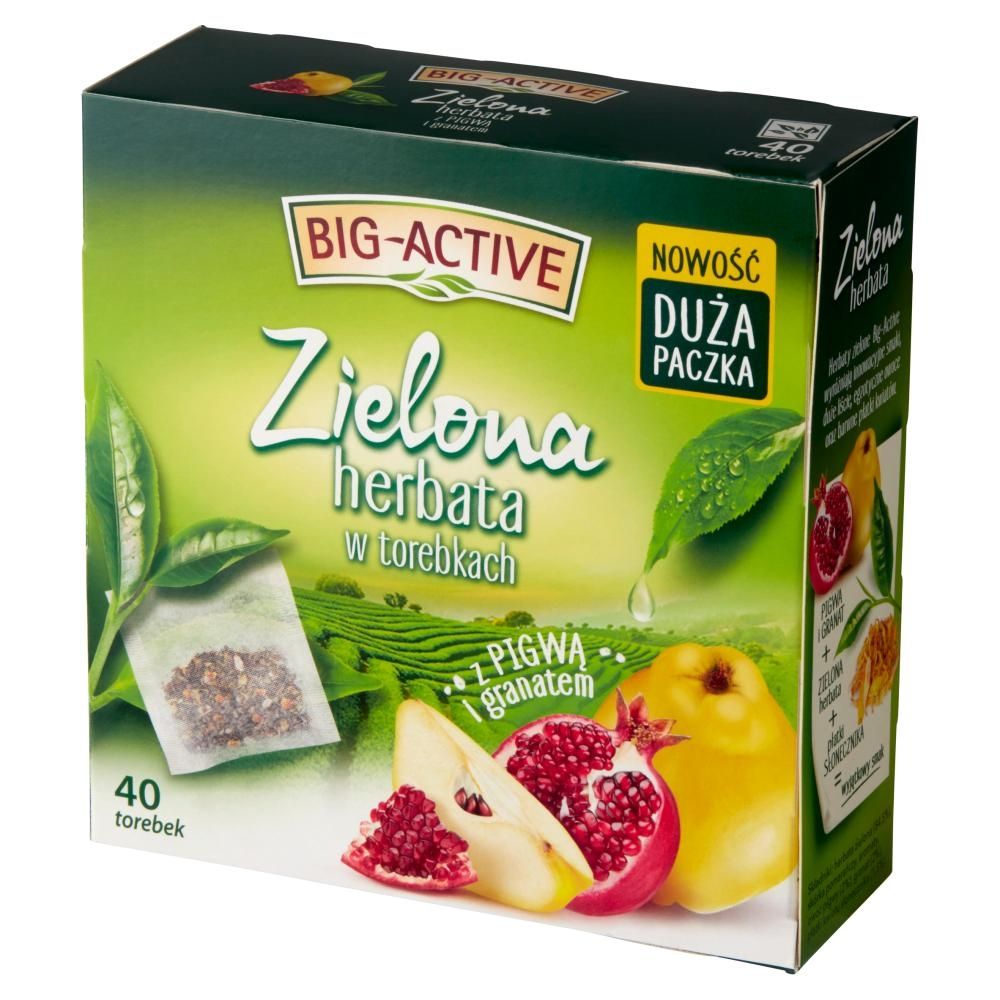 Big-Active Zielona herbata z pigwą i granatem 60 g (40 x 1,5 g)