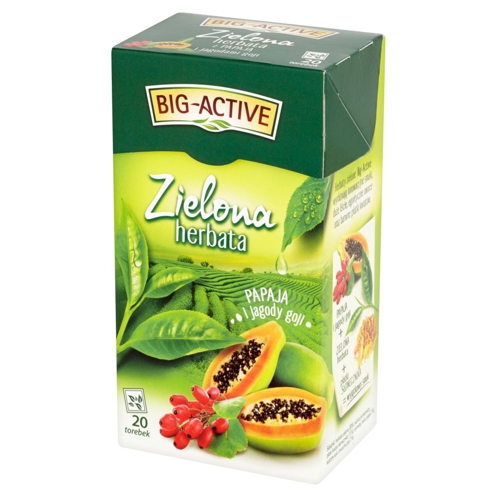 Big-Active Zielona herbata papaja i jagody goji 34 g (20 torebek)