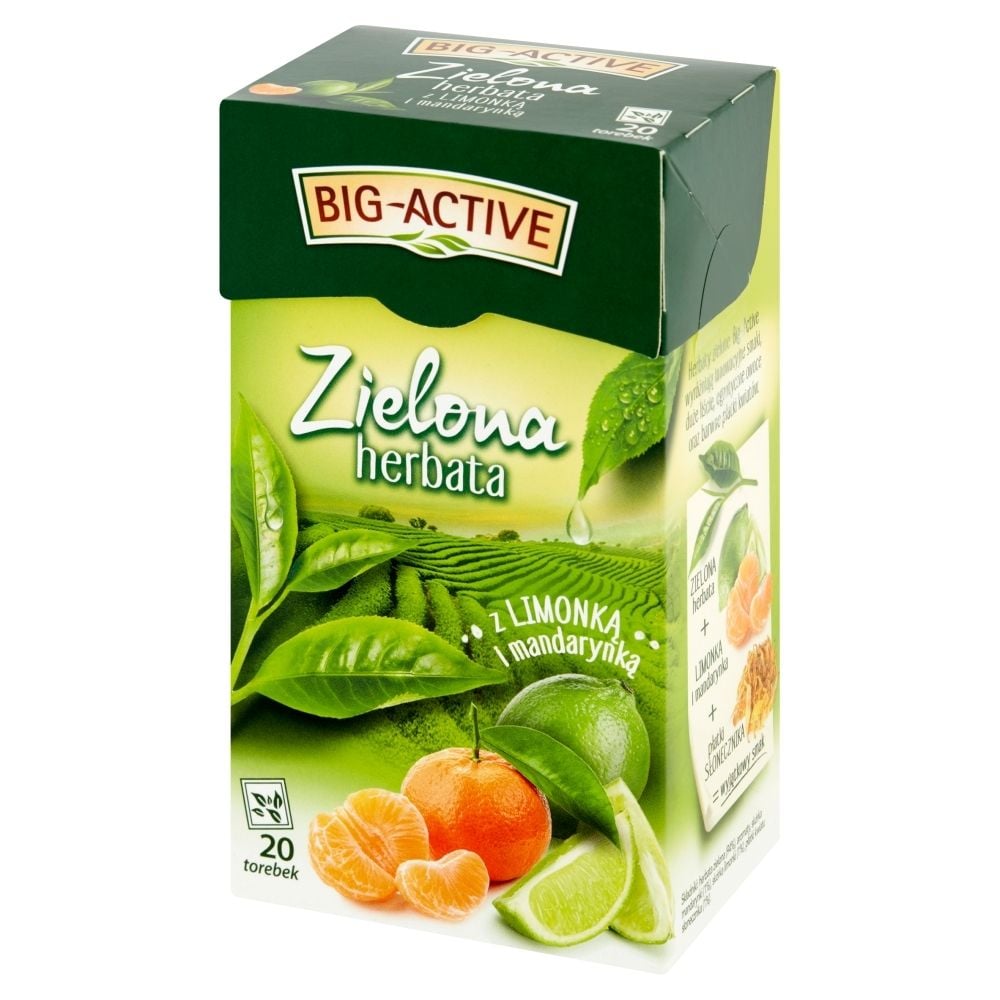 Big-Active Zielona herbata z limonką i mandarynką 30 g (20 x 1,5 g)