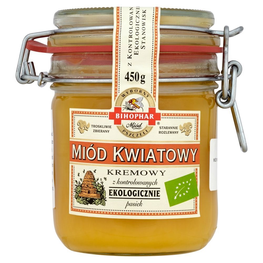 Bihophar Miód kwiatowy kremowy ekologiczny 450 g