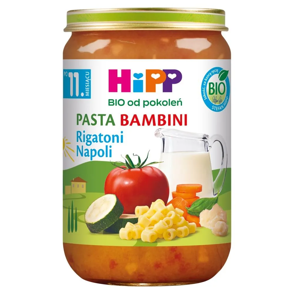 HiPP BIO Pasta Bambini Rigatoni Napoli po 11. miesiącu 220 g