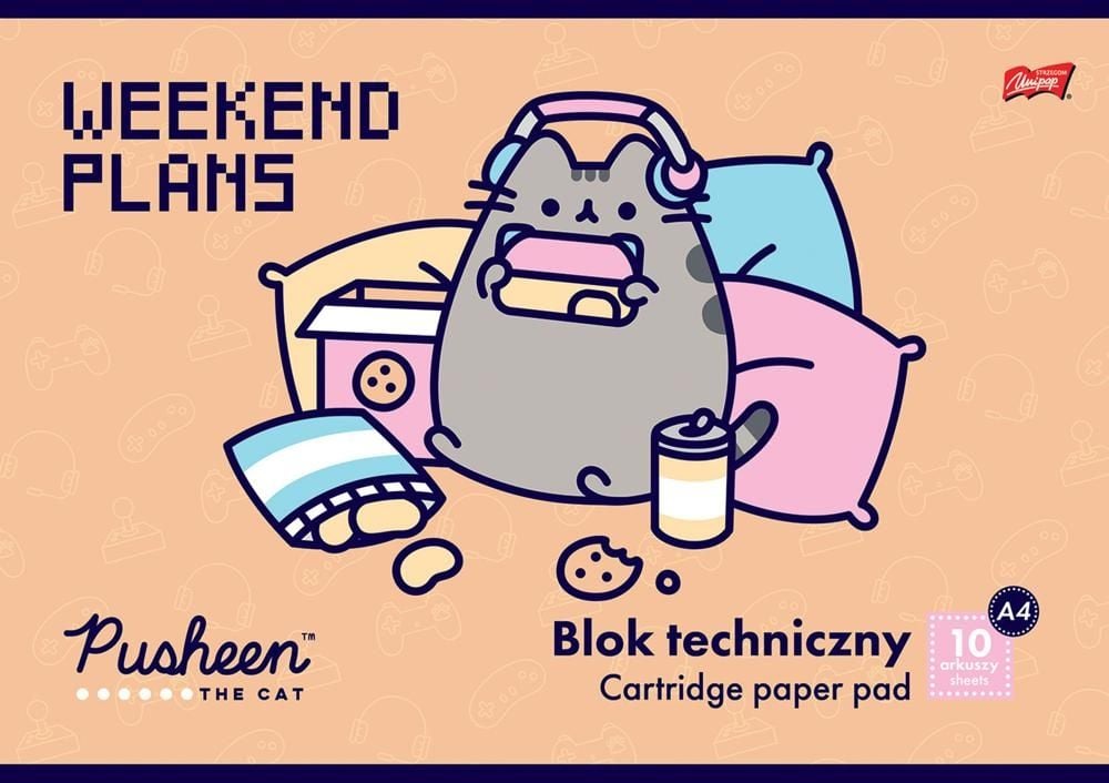 Blok techniczny A4, 10k. Pusheen