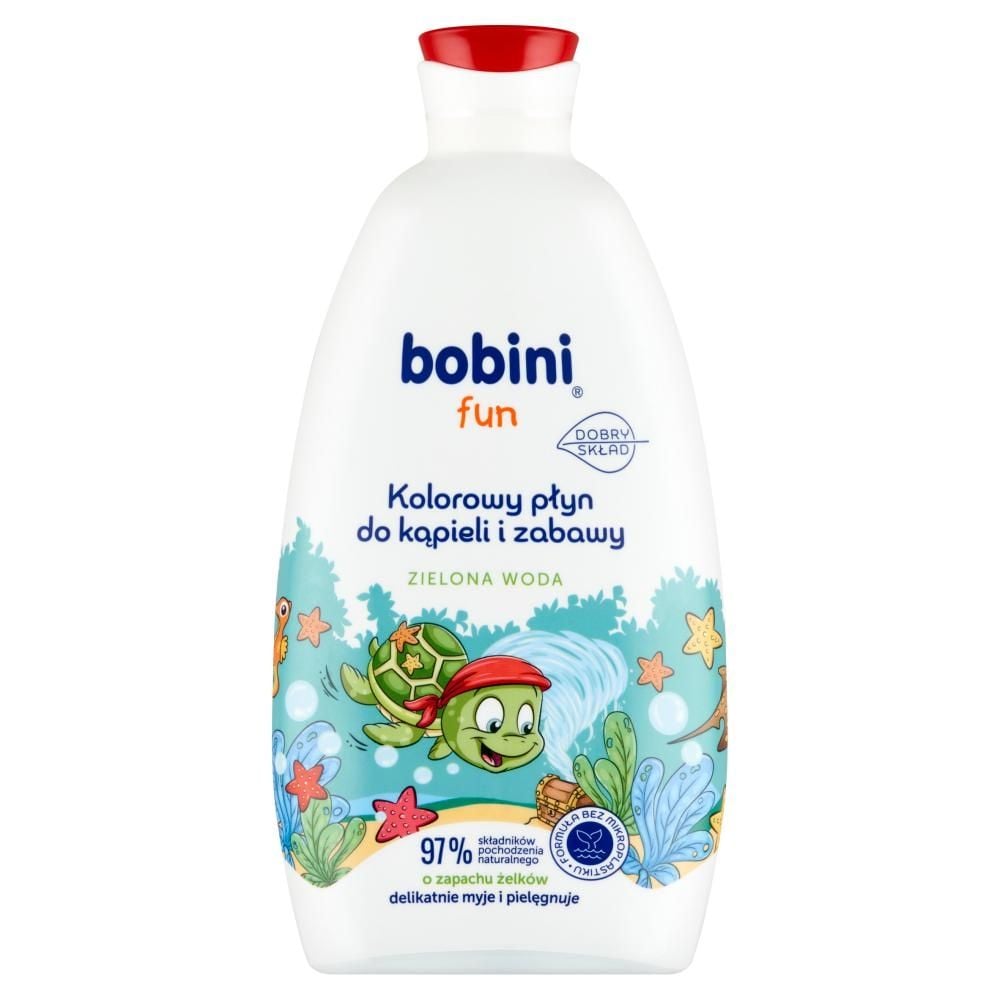 Bobini Fun Kolorowy płyn do kąpieli i zabawy o zapachu żelków zielona woda 500 ml