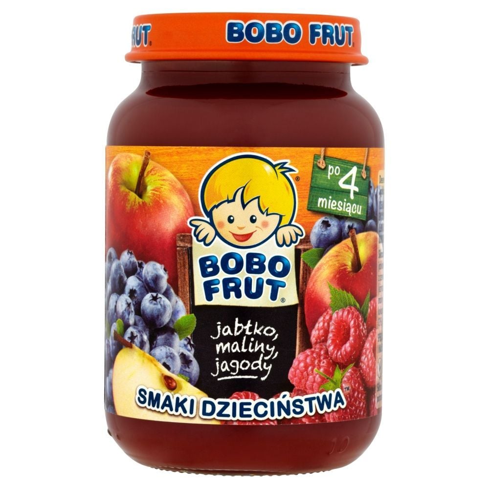 Bobo Frut Smaki Dzieciństwa Jabłko maliny jagody po 4 miesiącu 185 g