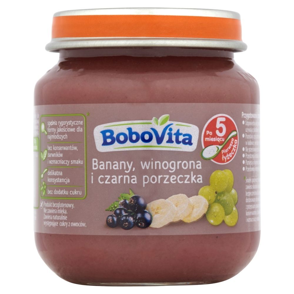 BoboVita Banany winogrona i czarna porzeczka po 5 miesiącu 125 g