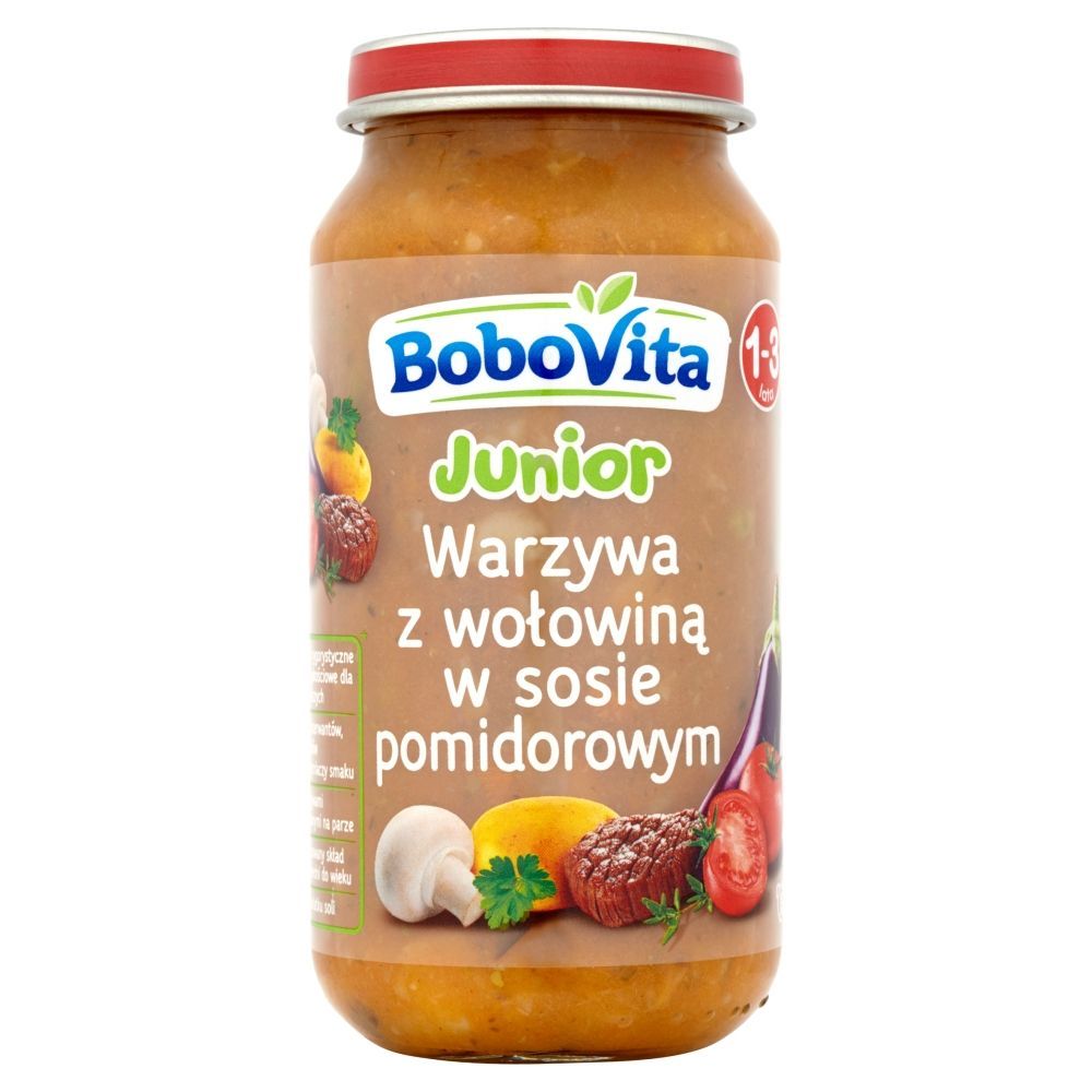 BoboVita Junior Warzywa z wołowiną w sosie pomidorowym 1-3 lata 250 g