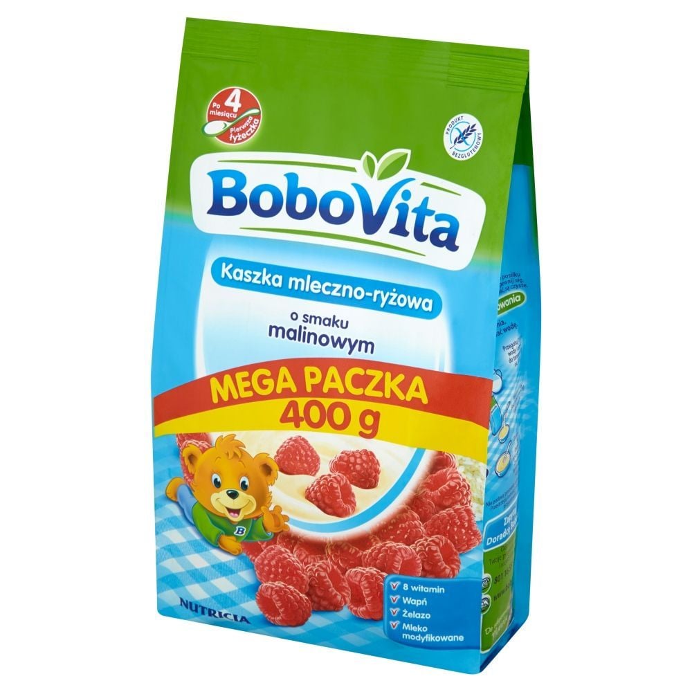 BoboVita Kaszka mleczno-ryżowa o smaku malinowym po 4 miesiącu 400 g