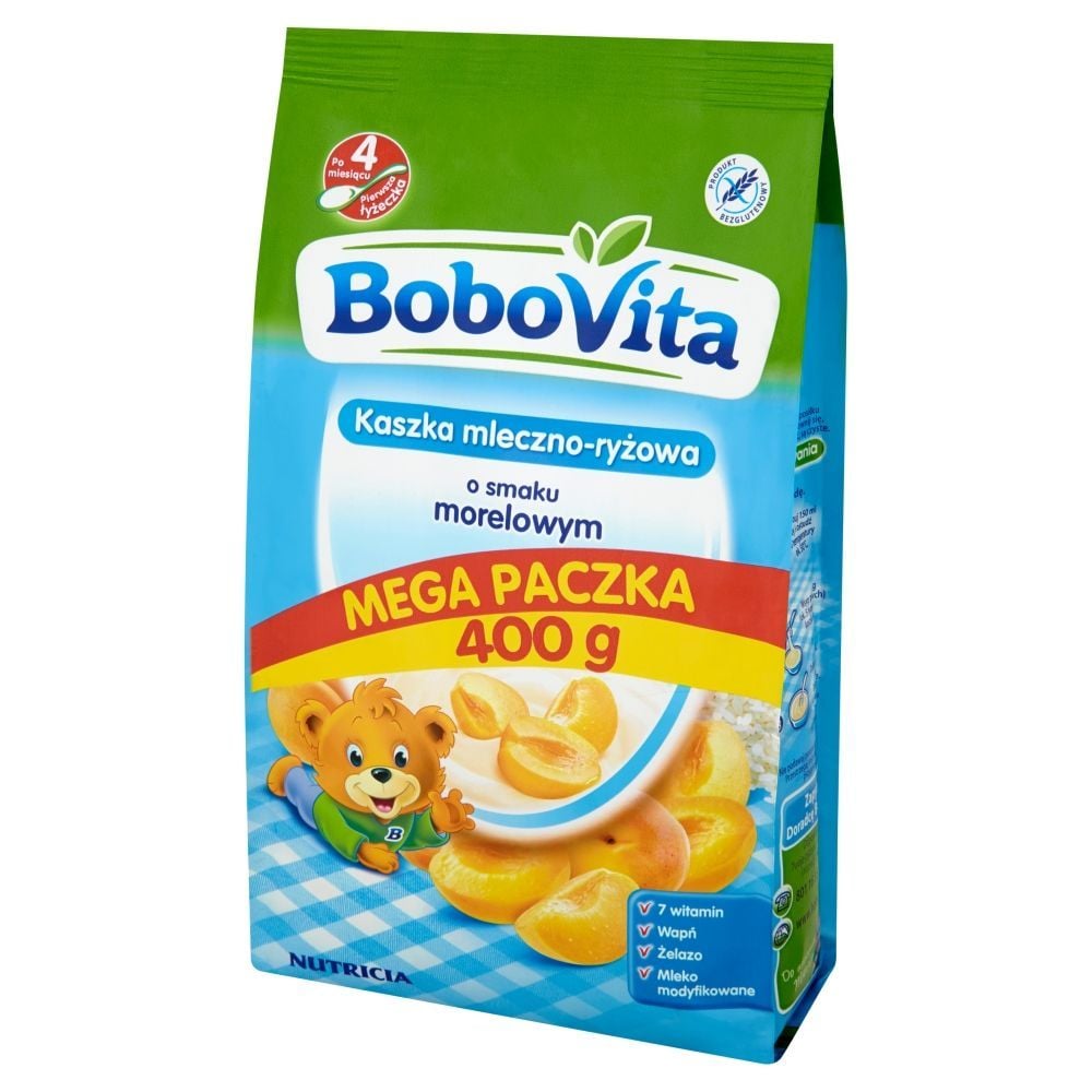 BoboVita Kaszka mleczno-ryżowa o smaku morelowym po 4 miesiącu 400 g