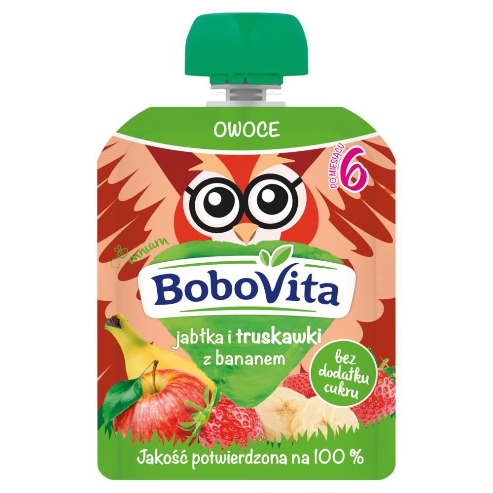 BoboVita Mus jabłka i truskawki z bananem po 6 miesiącu 80 g