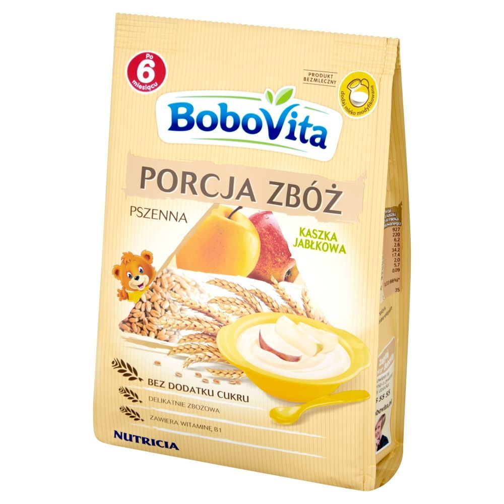 BoboVita Porcja zbóż Kaszka pszenna jabłkowa po 6 miesiącu 170 g