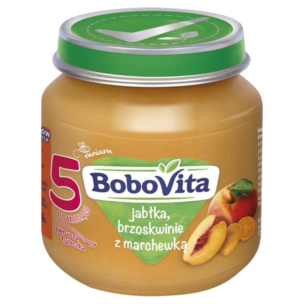 BoboVita Jabłka brzoskwinie z marchewką po 5 miesiącu 125 g