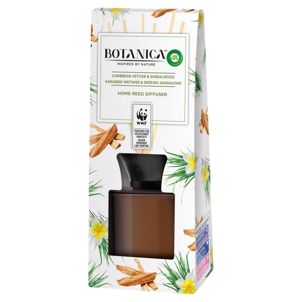 Botanica by Air Wick Pachnące patyczki karaibski wetiwer & drzewo sandałowe 80 ml