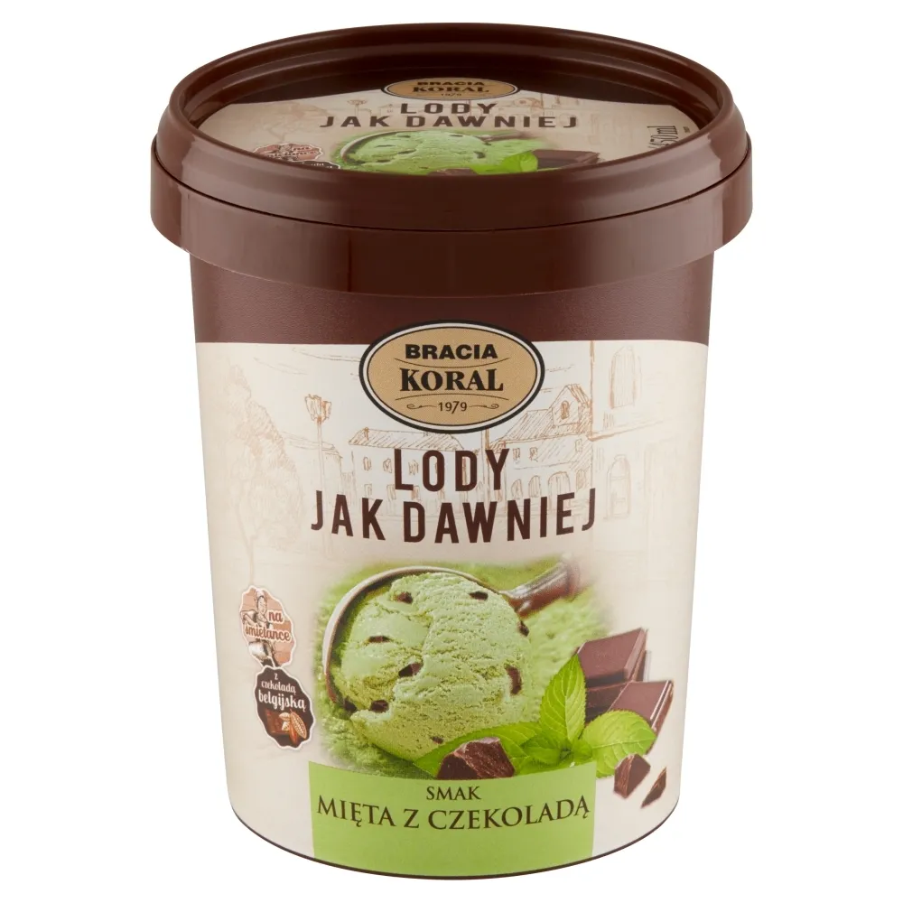 Bracia Koral Lody jak dawniej Lody smak mięta z czekoladą 450 ml