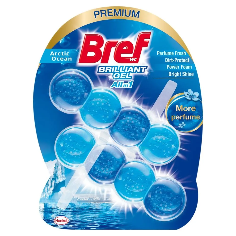 Bref WC Brilliant Gel All in 1 Zawieszka myjąco-zapachowa do muszli WC ocean arktyczny 2 x 42 g