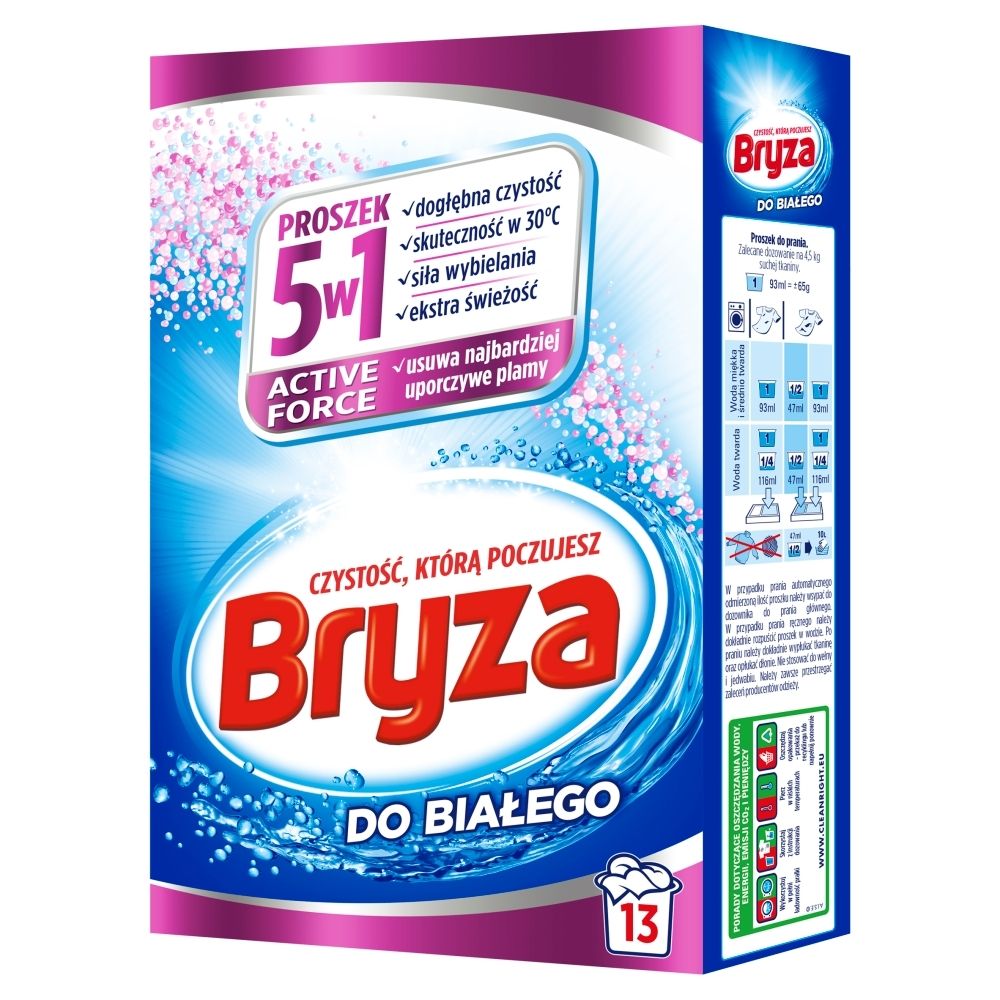 Bryza Active Force 5w1 Proszek do prania do białego 845 g (13 prań)