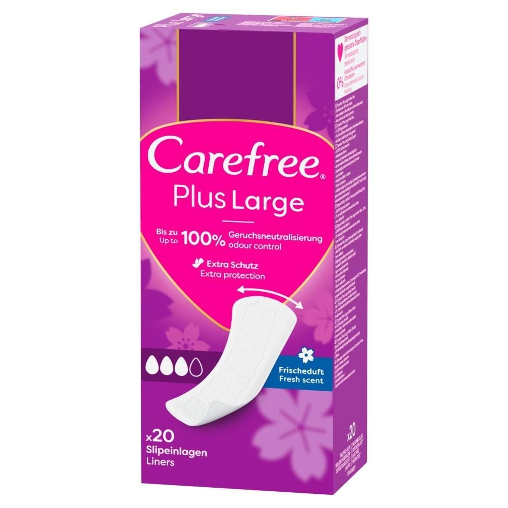 Carefree Plus Large Wkładki higieniczne świeży zapach 20 sztuk