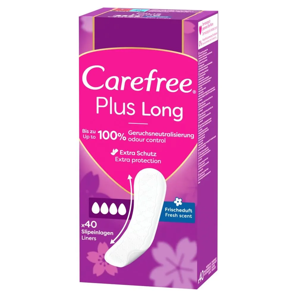 Carefree Plus Long Wkładki higieniczne świeży zapach 40 sztuk