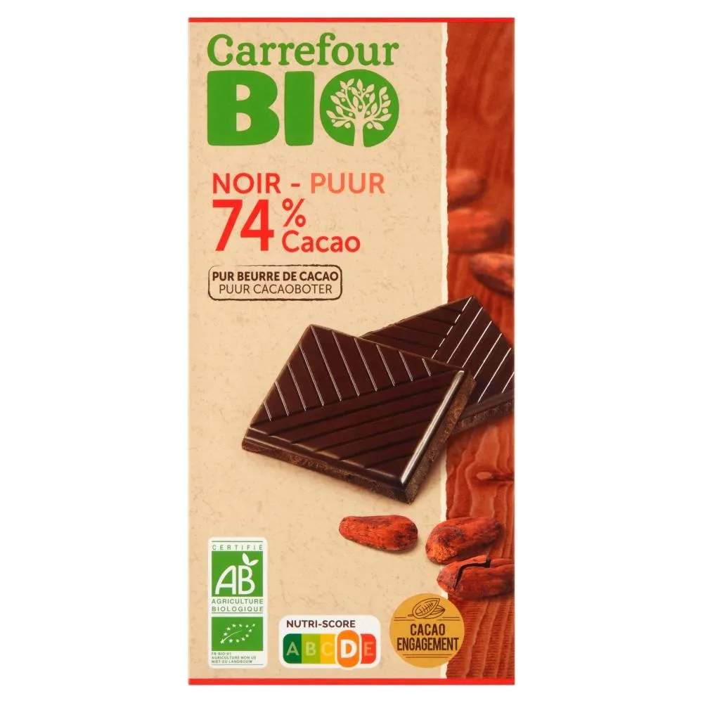 Carrefour Bio 74 % Cacao Czekolada ciemna 100 g