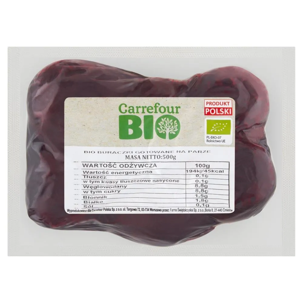 Carrefour Bio Bio Buraczki gotowane na parze 500 g