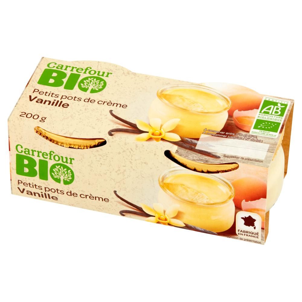 Carrefour Bio Deser mleczny waniliowy 200 g (2 x 100 g)