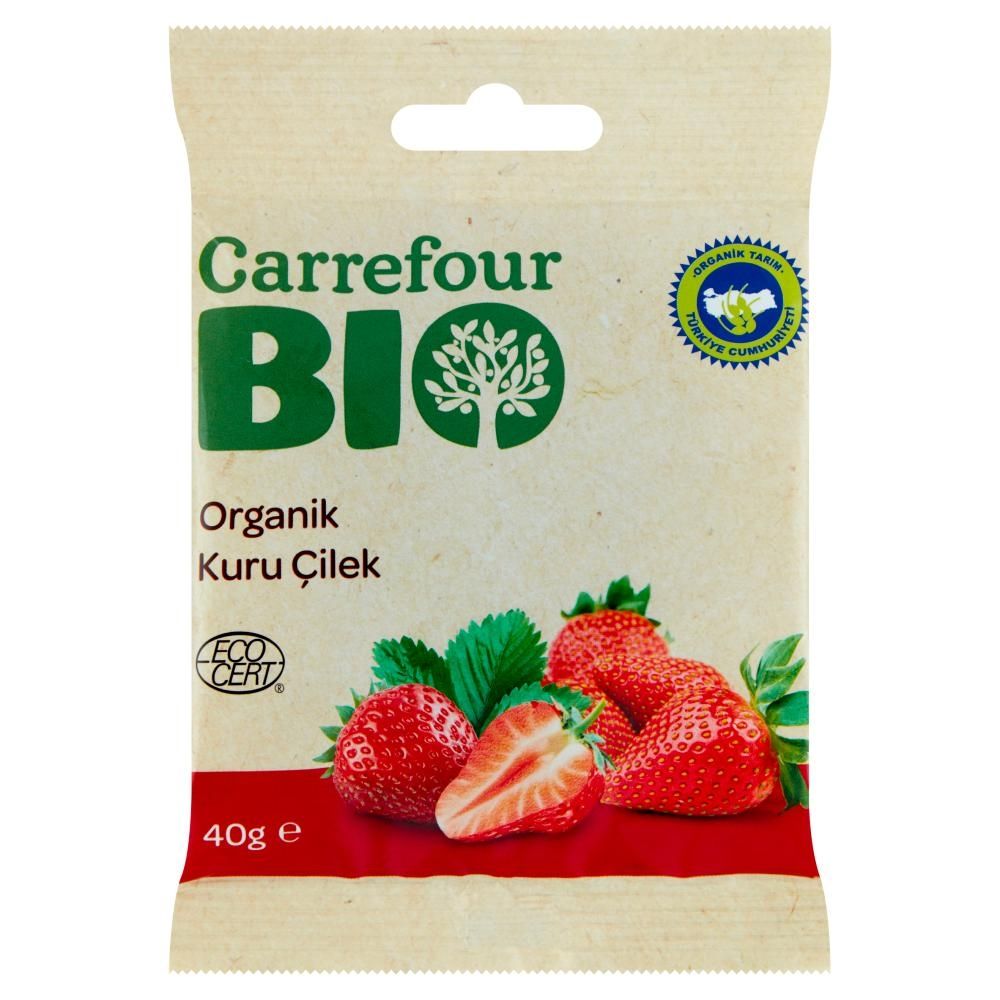 Carrefour Bio Ekologiczna truskawka częściowo nasączona sokiem jabłkowym 40 g